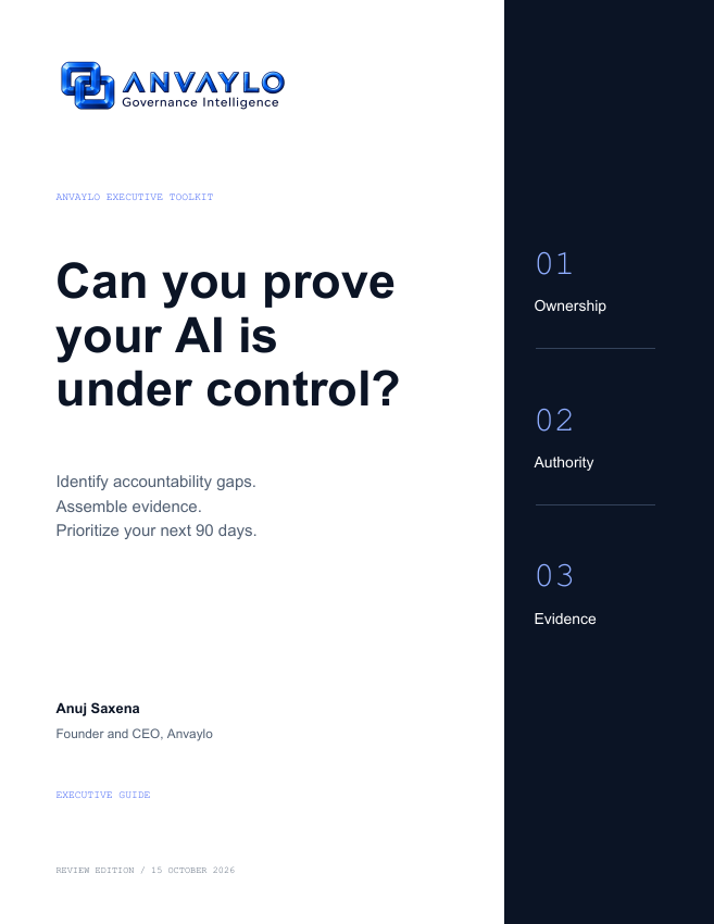Cover of Can You Prove Your AI Is Under Control, the Anvaylo executive guide
